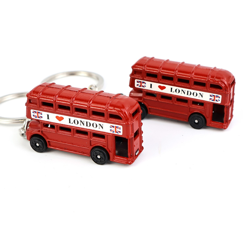 British double-decker bus key chain bus pendant three-dimensional model commemorative red London bus key chain