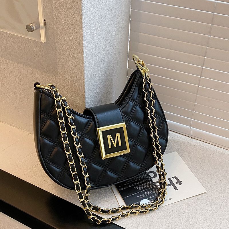 高级感包包女2024新款时尚菱格单肩腋下包百搭小众质感链条斜挎包