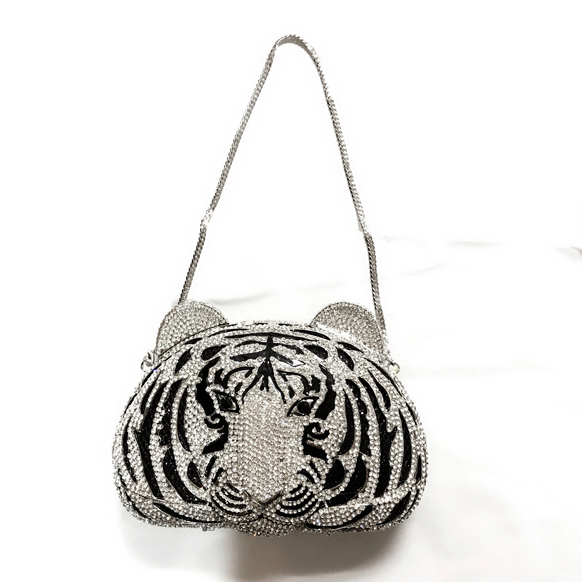 Selección estricta tigre bolsa de cristal tigre diamante bolsa de cena fiesta hueco diamante bolsa de mano de mujer