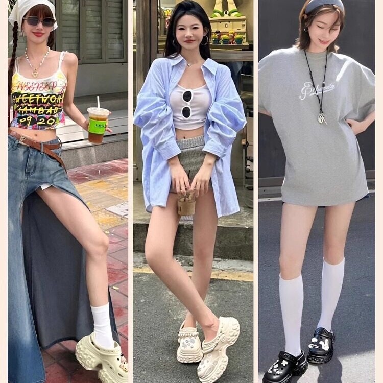 Summer Outdoor Soft-Soled Height-Increasing Slippers with a Stepping-On-Clouds Feel, Beach Closed-Toe Sandals, Official Genuine Thick-Soled Clogs for Women