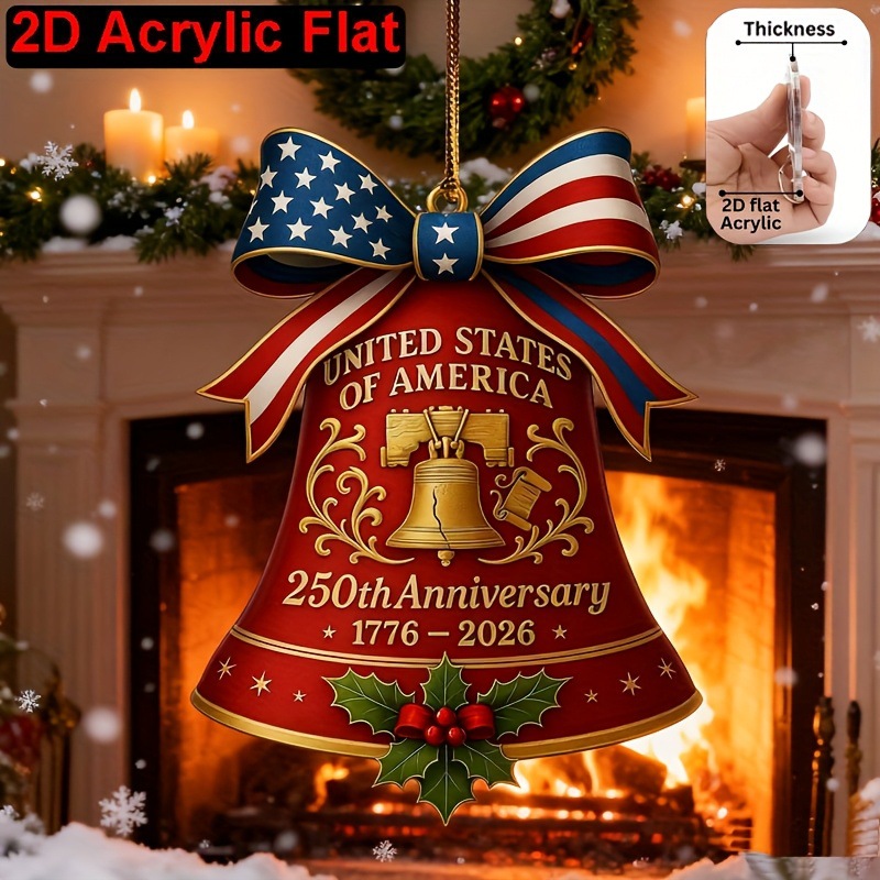 Nuevos productos transfronterizos Estados Unidos 250 aniversario Bell Ornament acrílico