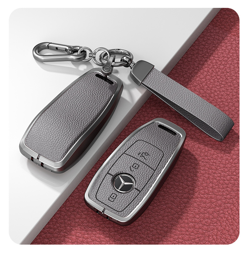 Suitable for Mercedes-Benz Key Cover C-Class 260L Glc300 S400 Without Car Logo Men's and Women's Key Case Leather