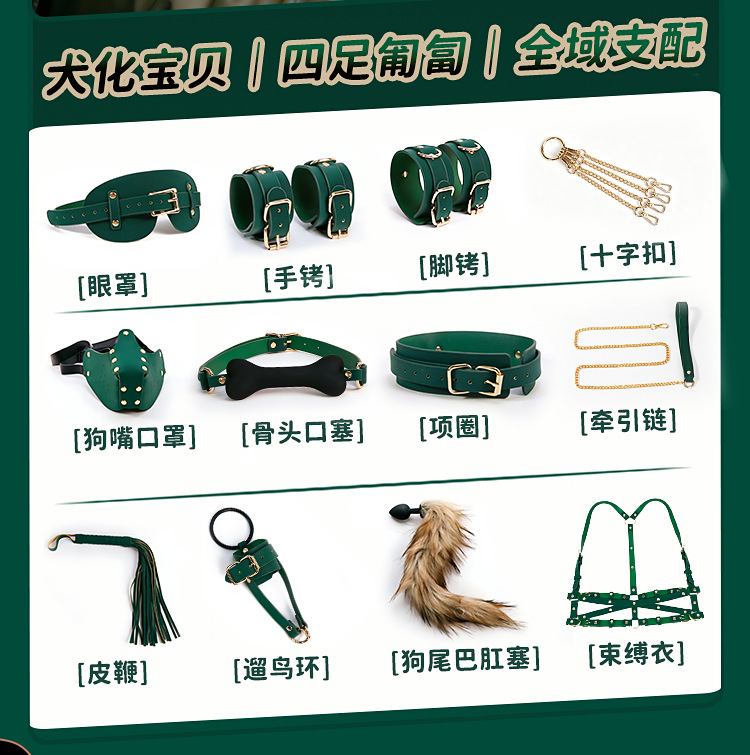 SM Couple Interaction Set with Gag Ball, Handcuffs and Flirtation Props — detail image 23