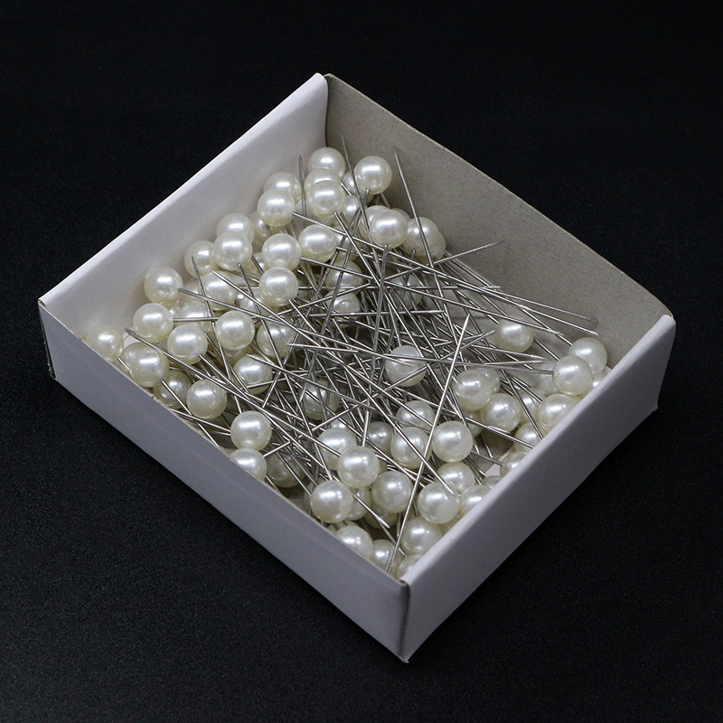 Vestido de novia aguja perlada fija 8*60MM blanco perlado blanco marfil tela gruesa aguja de posicionamiento de patchwork aguja de cuentas de cabeza grande