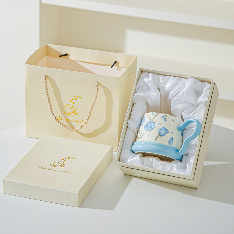 Regalos de mano pequeños regalos de tazas de girasoles de cerámica para el hogar set tazas de tazas de tulipán