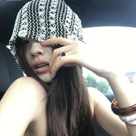 新款韩版黑白镂空堆堆帽女夏秋复古街头小众针织帽百搭显脸小月子