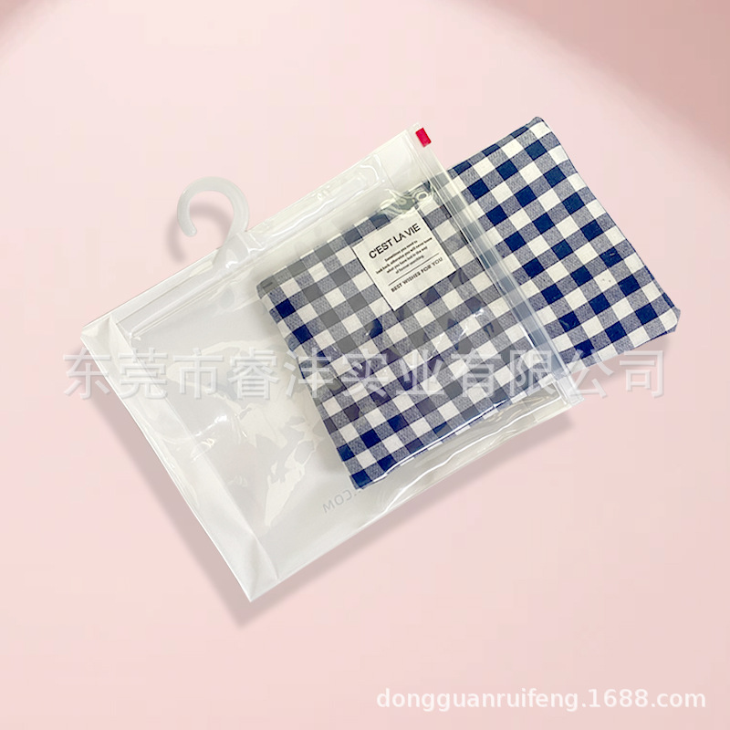 定 制透明PVC拉链包装袋EVA服装收纳包饰品挂钩包装袋饰品密封袋