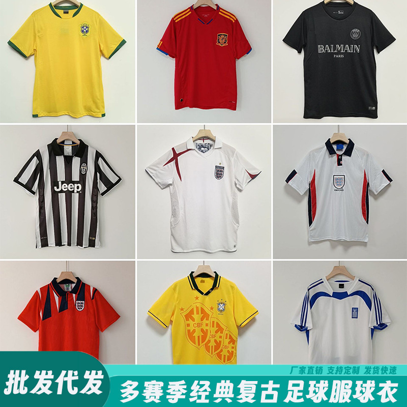 代表チーム ドイツ ポルトガル イングランド ブラジル パリ ジャージ クラシック レトロ 半袖 サッカーユニフォーム 跨境配送|undefined
