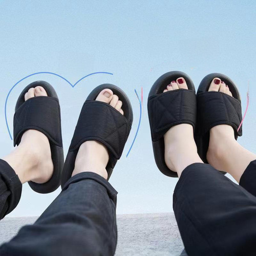 New Summer European Style Southeast Asian Thick Suede Feeling Coconut Adjustable Velcro Sandals Beach Slippers Thick Model