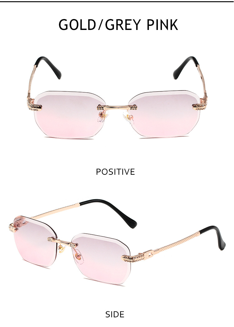 96g Weight Frameless Glasses Structure Sunglasses Classification PC, UV400 Protection Lens Material Square Glasses Style Outdoor Occasion Solid Color Pattern All Seasons Season Unisex Gender Simple Style, Classic Style Style Simple Style Classic Style Solid Color PC UV400 Protection Square Frameless Women's Sunglasses 15