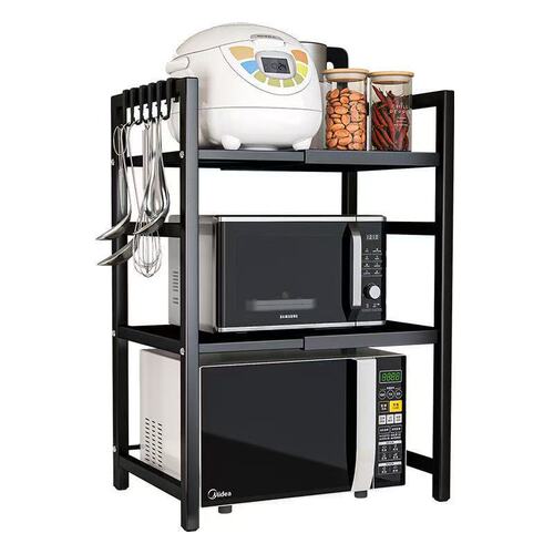 Microwave shelf, extendable kitchen storage rice cooker oven rack, home countertop stand, desktop shelf