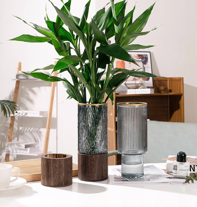 Simple Style Stripe Glass Vase Artificial Decorations display picture 2