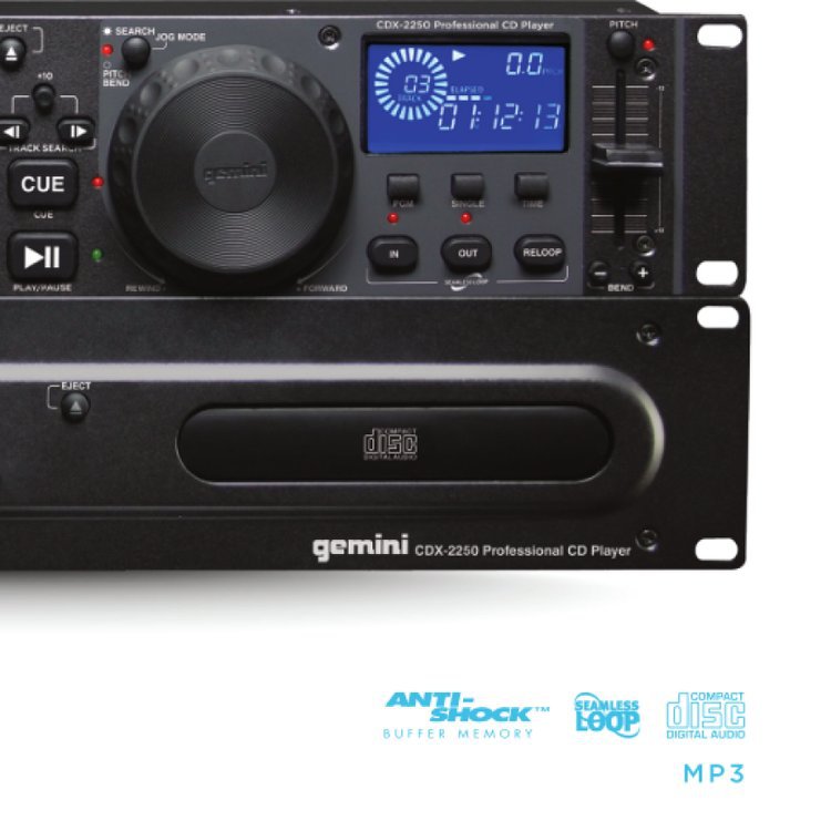 议价DJ器材酒吧打碟机专业2U双CD播放机 GEMINI双子星CDX-2250i