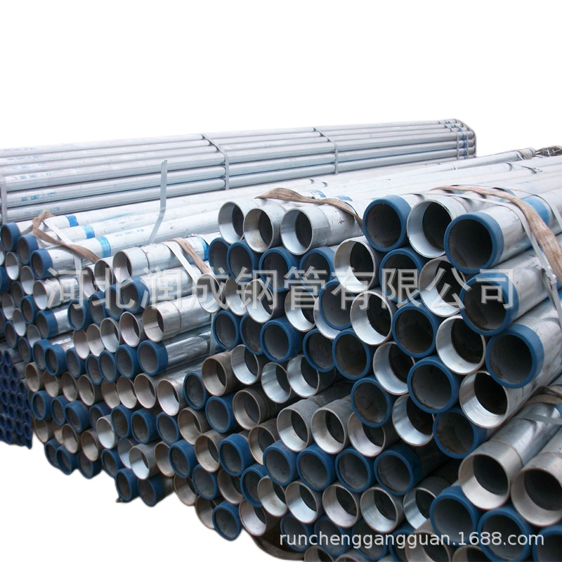 出口BS1387英标镀锌管 ASTMA53GRB焊接钢管 外螺纹一端管箍 胡