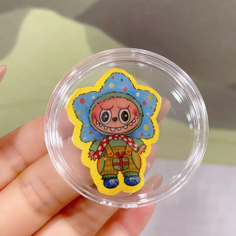 ラブブ labubu 携帯電話ステッカー 2mg 漫画かわいい新年幸運の色金フレーク水貝 999 純金卸売|undefined