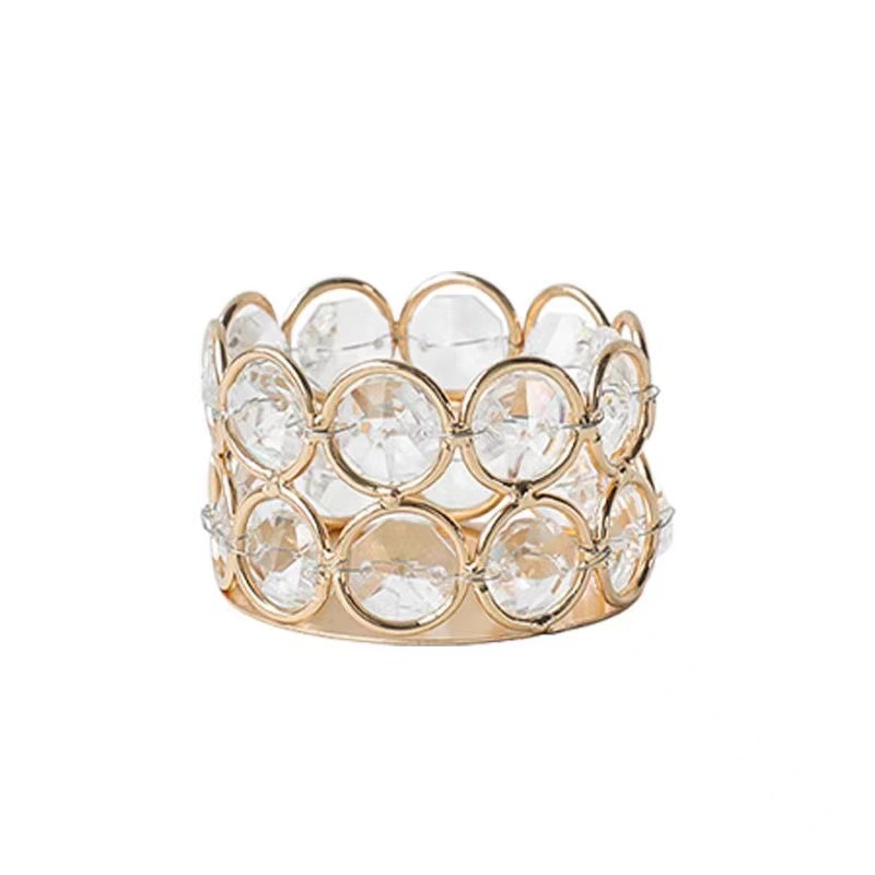 Candelabro de hierro forjado con copa de vidrio hueca, decoración elegante para bodas y Navidad