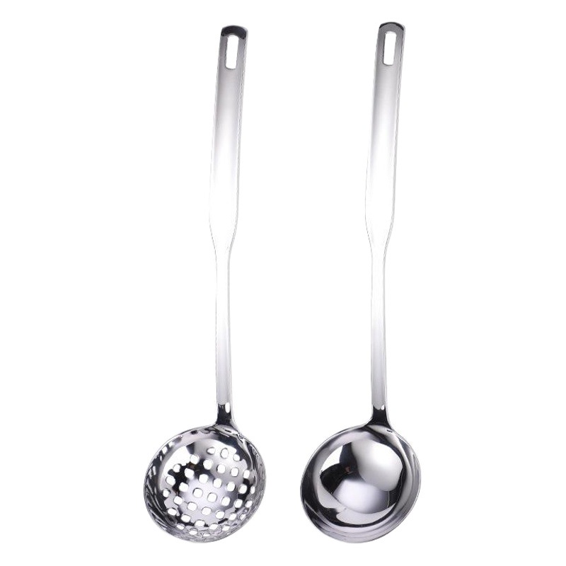 304 cuchara de sopa de acero inoxidable olla caliente colador Hotel creativo hogar utensilios de cocina mango largo cuchara mango cuadrado cuchara gachas cuchara sopa Shell