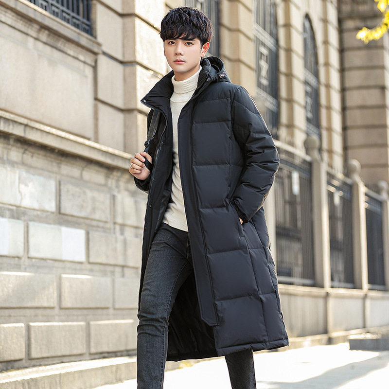 Men's Mid-Length down Jacket 2025 Winter New Casual Long Over-The-Knee Thickened Warm Hooded Youth Coat Men's Mid-Length down Jacket 2025 Winter New Casual Long Over-The-Knee Thickened Warm Hooded Youth Coat