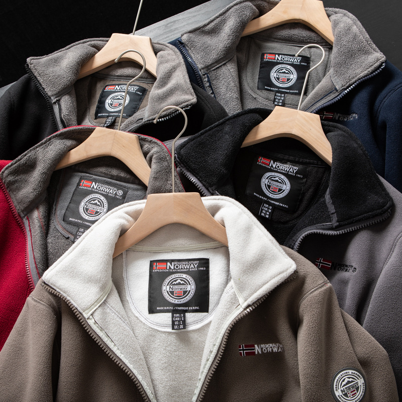 Men's Clothing outdoor cold proof large size Winter zipper warm polar fleece fleece jacket men's jacket_voghion.com