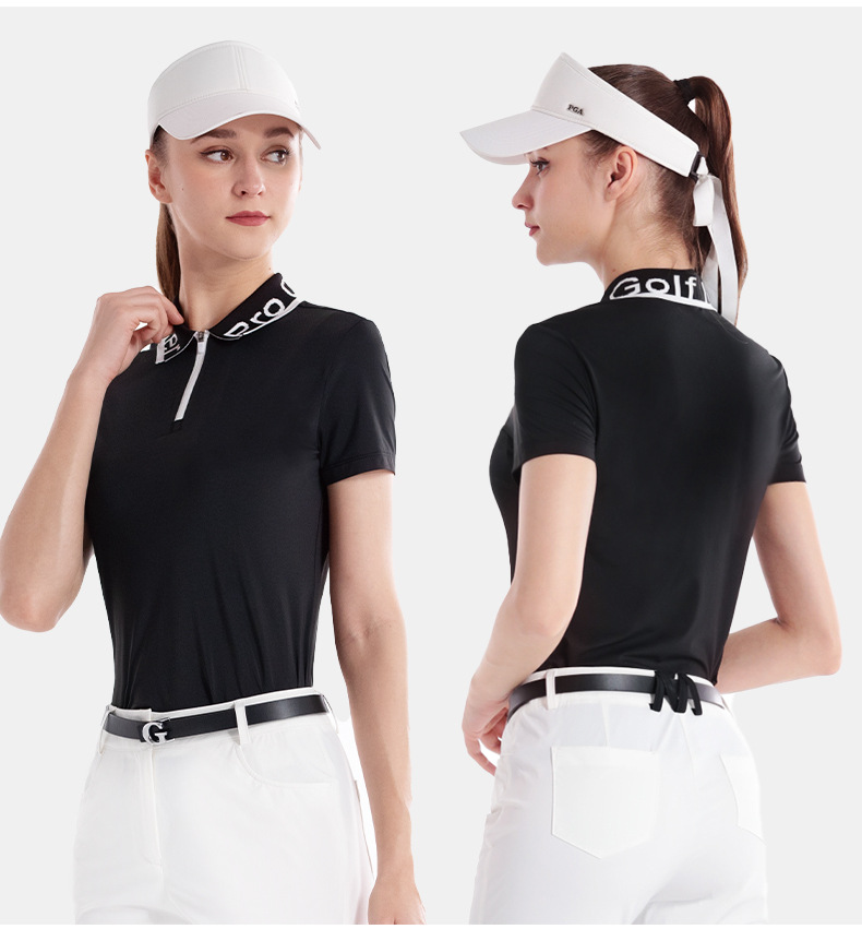 Áo polo tay ngắn thoáng khí nữ PGM mùa hè — YF670 [Cổ áo có gân/nhanh khô thoáng khí] POLO trắng, YF670 [Cổ áo có gân/nhanh khô thoáng khí] đá pha lê xanh POLO, YF670 [Cổ áo có gân/nhanh khô thoáng khí] POLO đen, YF670 [Cổ áo có gân/nhanh khô thoáng khí] hoa anh đào POLO chi tiết 12