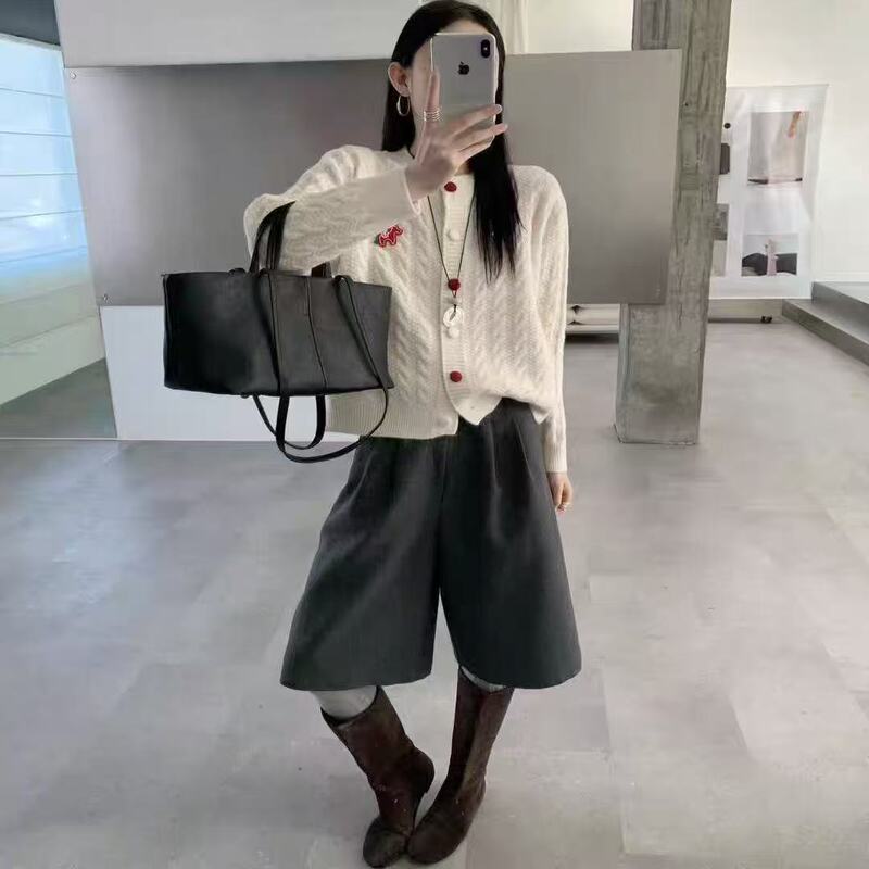 2026 Happy Little Pony Full-Body Cable Knit Cardigan for Women Korean Style Autumn/Winter New Round Neck Single-Breasted Sweater Top