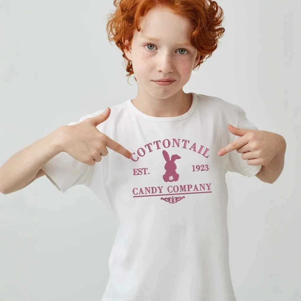 Вышивка пасхальный кролик летняя одежда новый европейский и американский ребенок 3D футболка с принтом мужской вышивкой