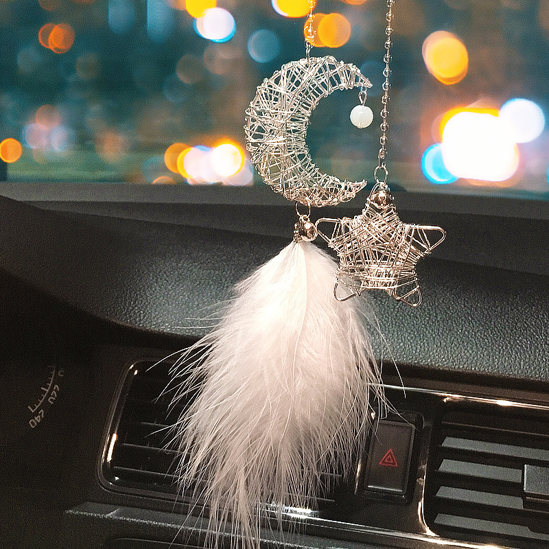 INS Creative Star Moon Feather Car Pendant Rearview Mirror Hanging Accessories Goddess Dreamcatcher Small Wholesale INS Creative Star Moon Feather Car Pendant Rearview Mirror Hanging Accessories Goddess Dreamcatcher Small Wholesale