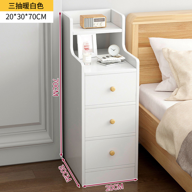 Mesa de noche para alquiler dormitorio moderno minimalista cama almacenamiento rack ultra estrecho brecha gabinete pequeño dormitorio armario