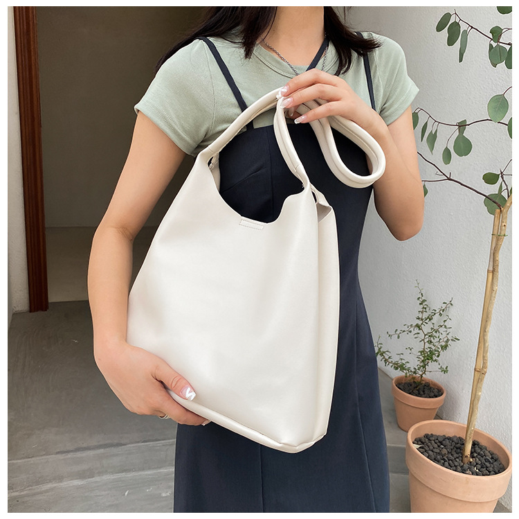 Korean Solid Color Large Capacity Shoulder Bag display picture 7