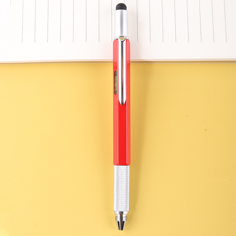 Medidor de nivel de escala Stylus Rotary multi-función herramienta de la pluma del metal suave bolígrafo