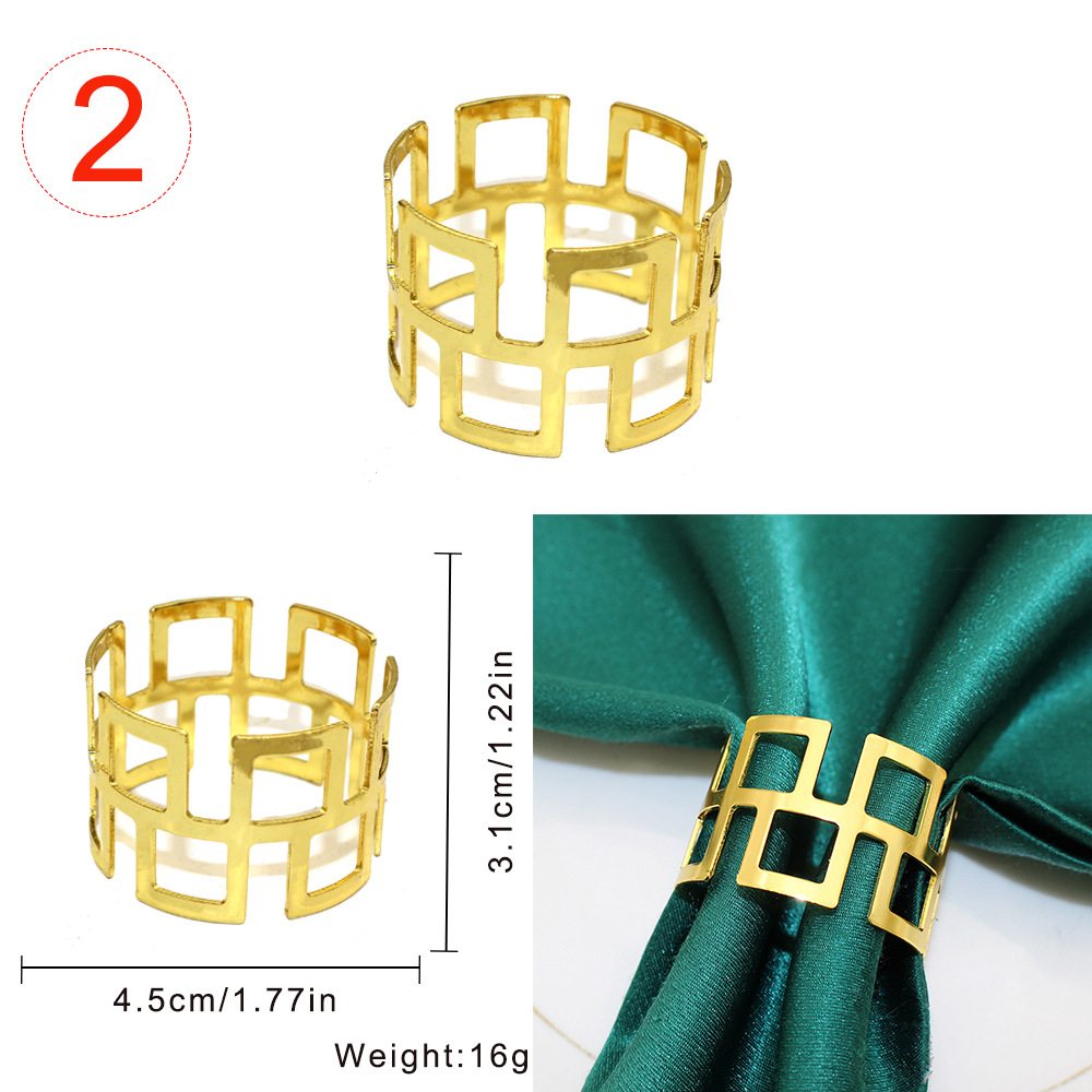 17g Weight Napkin ring Kitchen and drinking utensils 1 Piece Quantity Daily Occasion Metal Material Geometric Pattern Casual Style Casual Geometric Metal Napkin Ring 1 Piece 1