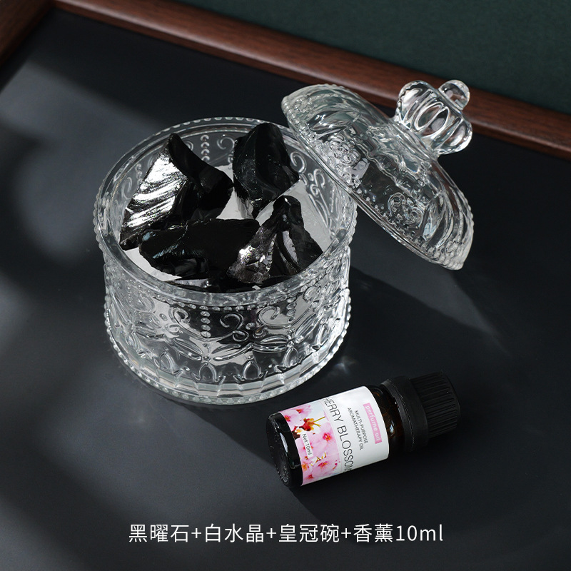 100g de obsidiana 200g de cristal blanco [aceite esencial gratis]