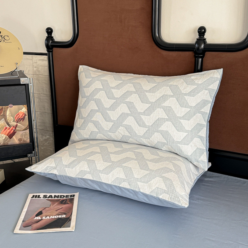 Funda de almohada de hilo de tres capas de algodón de nuevo estilo 2025, un par de mangas de forro simple de algodón de 48cm x 74cm