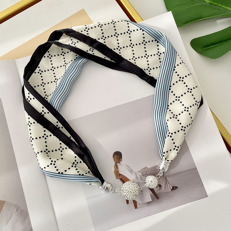 Nueva hebilla magnética bufanda collar cuello decoración perezoso multi-funcional bufanda elegante todo-fósforo correa de muñeca bufanda decorativa banda de pelo
