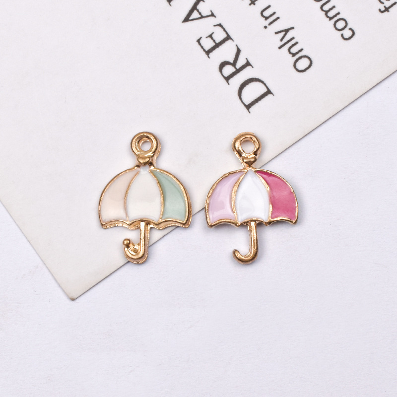 10 Pcs/package Simple Style Umbrella Alloy Enamel Jewelry Accessories display picture 2