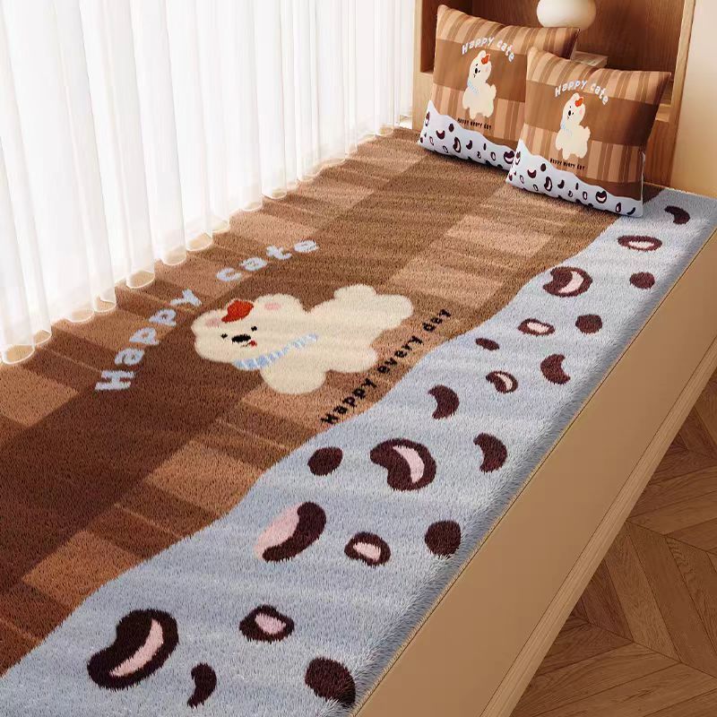 仿羊绒飘窗垫卡通窗台阳台垫家用卧室窗床边毯加厚踩脚地垫可贴标