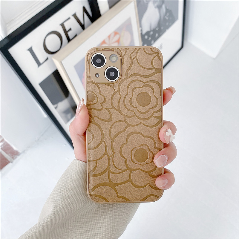 Funda de teléfono móvil retro camelia para iPhone 17, 16 Pro Max, Apple 15, de cuero, XS, todo incluido, 15, anticaídas, 14