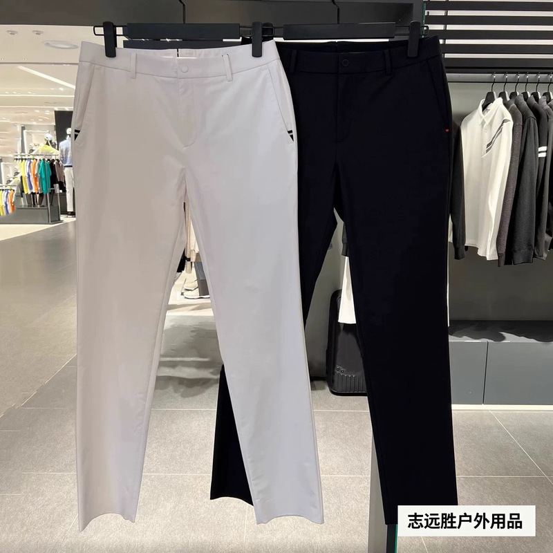 New men's golf pants for summer, versatile, casual, sporty, stylish, slimming, straight-leg pants in white and black