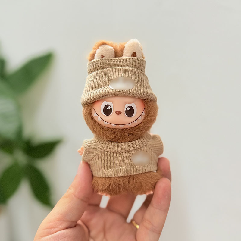 迷你版4.0LABUBU搪胶脸毛绒盲盒玩偶衣服圣诞套装小鼻嘎心底密码|undefined