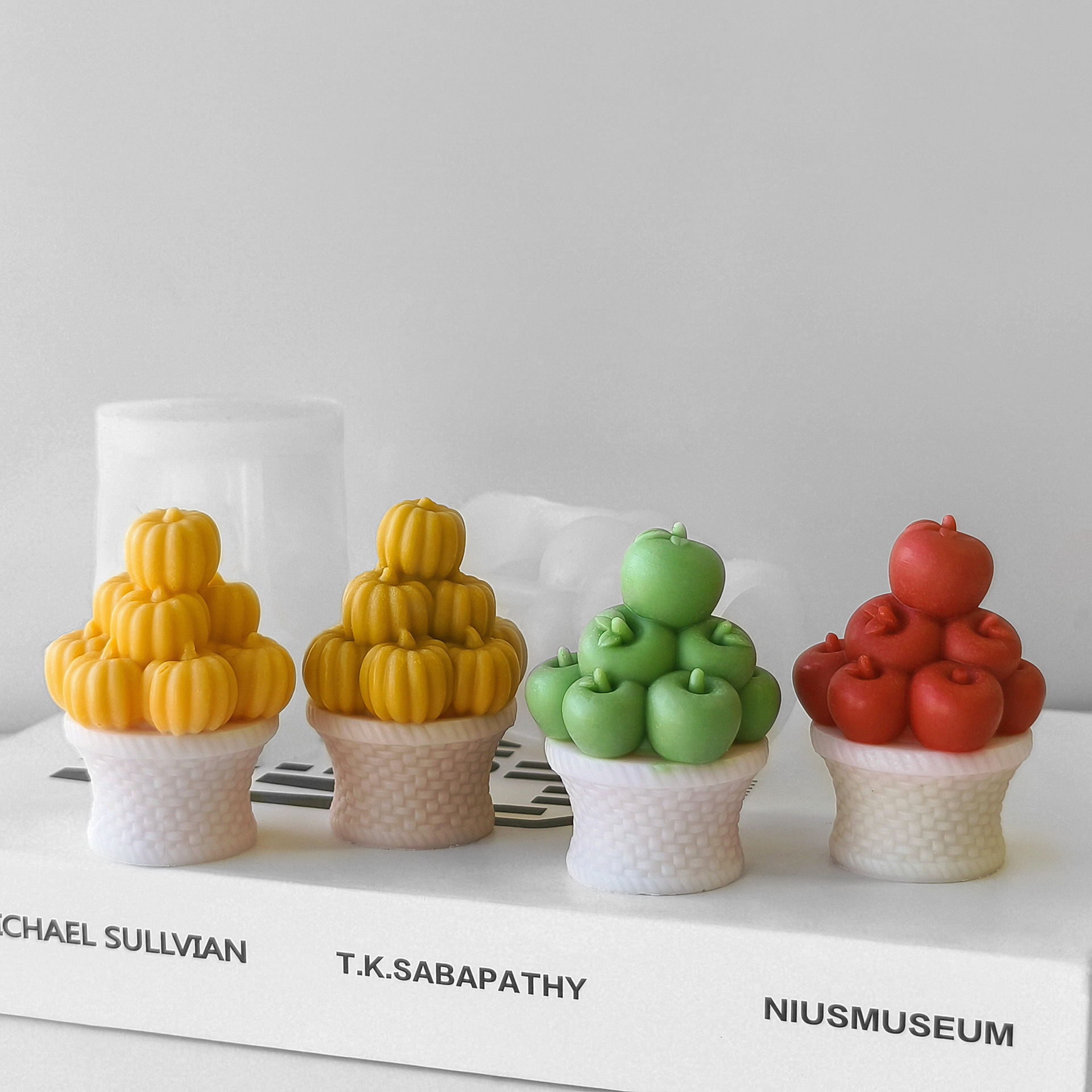 Jiahui Mei calabaza canasta cinta magnética adornos moldes de silicona manzana canasta moldes de goma de banana