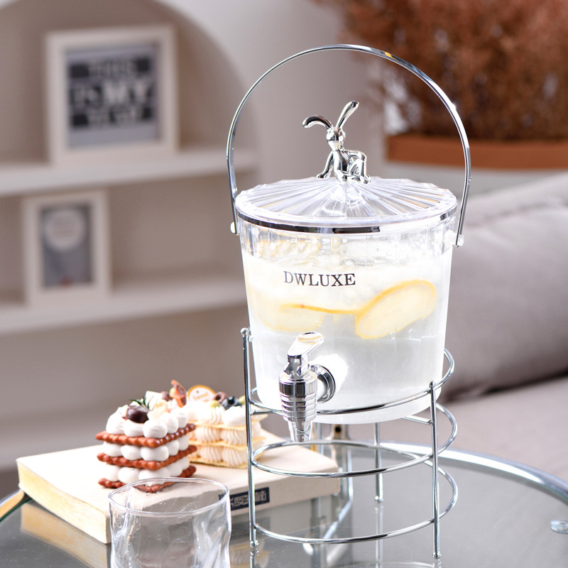 Ice bucket cold kettle with faucet cold drink bucket household cold kettle ice kettle fruit tea bucket wine cold brew kettle cold drink bucket