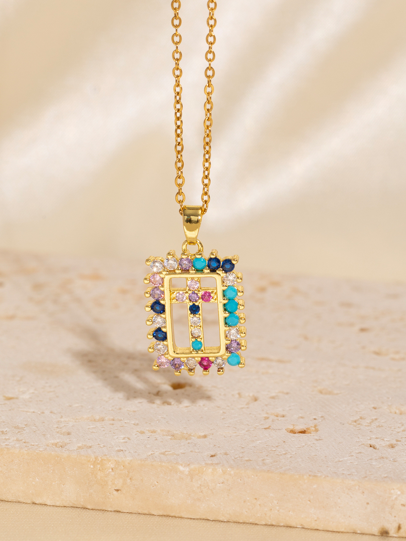 Copper Plating Cross Pendant Necklace display picture 3