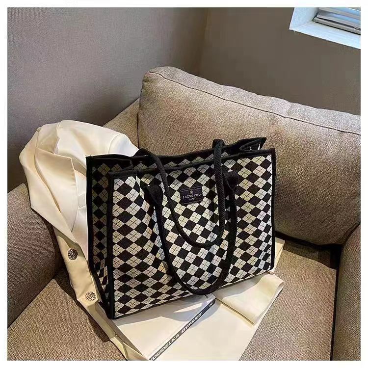 Bolso de lona casual, bolso de mano de mujer, bolso de hombro de gran capacidad, bolso de mano para estudiantes de clase.