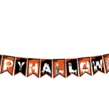 Pinjian Halloween decoración papel pull bandera centro comercial bar KTV decoración Halloween suministros pull bandera al por mayor