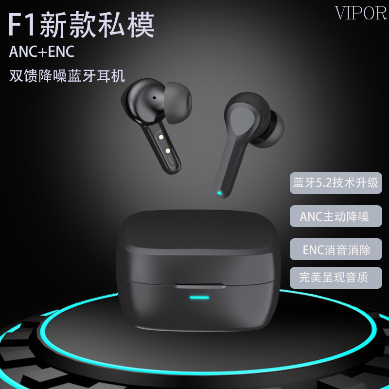 新款私模TWS无线耳机ANC+ENC双馈降噪耳机运动蓝牙5.2耳机黑科技