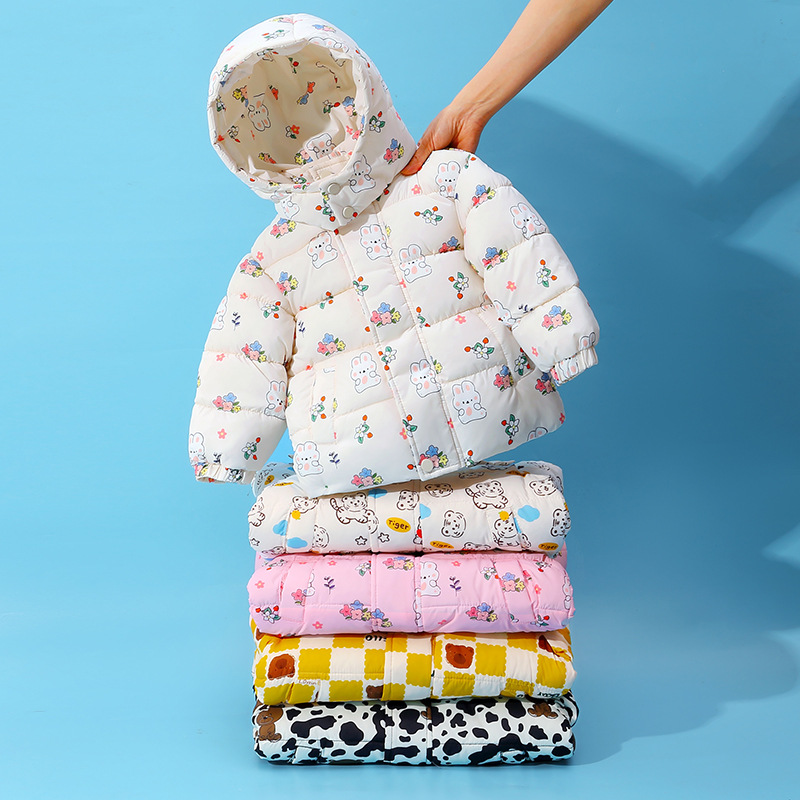 Chaqueta de algodón de plumón para niños de Amazon más chaqueta de invierno de terciopelo para niños 2022 nueva chaqueta de algodón para bebés y niños