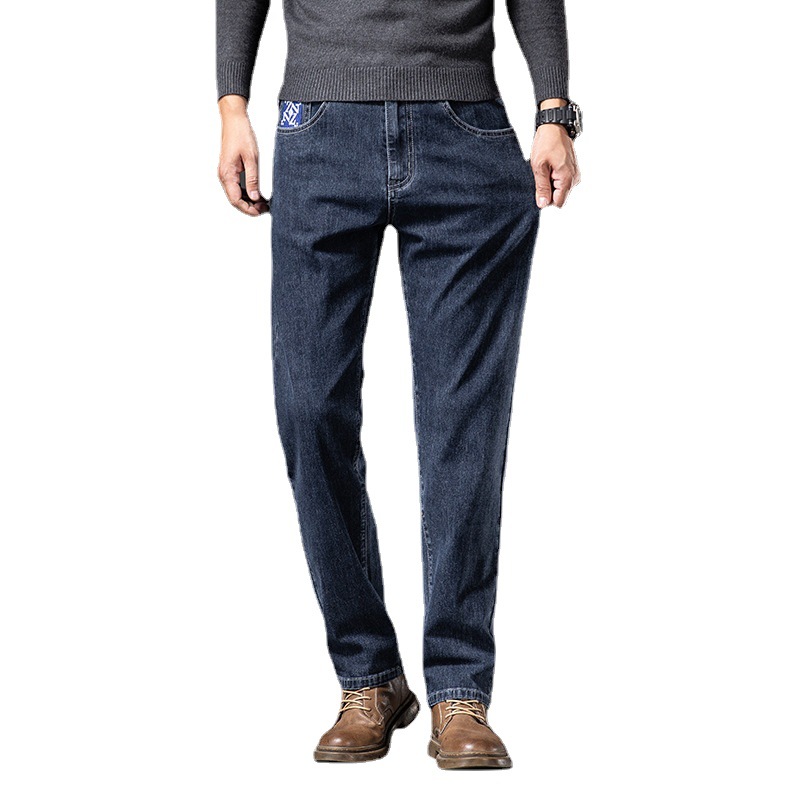 Jean slim coréen brodé Four Seasons, pantalon droit stretch Joker pour homme, pantalon d'affaires grande taille pour homme._voghion.com