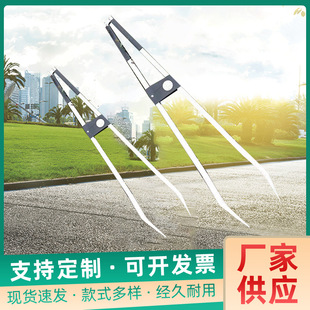 New sanitation double rod garbage clip household pick-up aluminum alloy pick-up device cigarette head long handle clamp sanitary clip