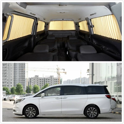 Car curtains – sunshade thermal insulation curtain - new-gl8-7-window-golden-aluminum-rail-vc