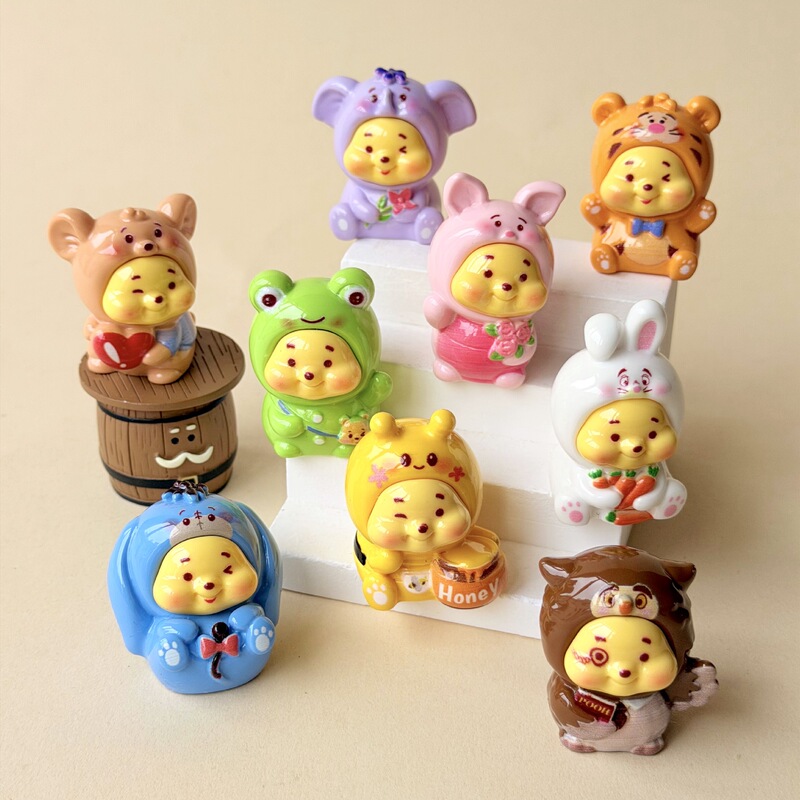 Little Animal Winnie Puff Puff Cute DIY Accessory Pendant Keychain Blind Bag Figurine Desktop Decoration Resin Parts Little Animal Winnie Puff Puff Cute DIY Accessory Pendant Keychain Blind Bag Figurine Desktop Decoration Resin Parts